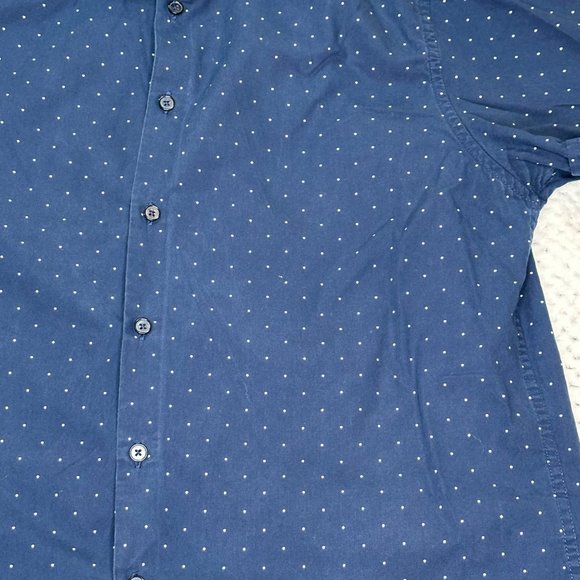 Ricky Singh Shirt Mens Large Slim Fit Blue Short Sleeve Button Front Casual - Picture 3 of 12